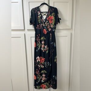 Women’s MAURICES Floral Black Maxi Dress Size M